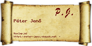 Péter Jenő névjegykártya