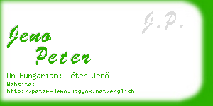 jeno peter business card
