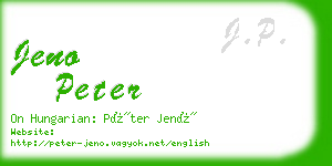 jeno peter business card